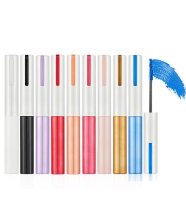 Colored Mascara 9 Pack Waterproof and Smudge-Proof Mascara Set for Women Making Up 4D Colorful Eyelashes Makeups for Women/l