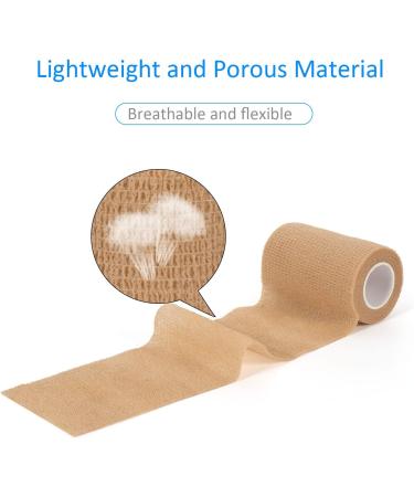 Self-Adhesive Legal Bandage 7.5cm x 4.5m - 6 Rolls Cohesive First Aid Wrap for Dogs Sports & Wrist Support - Skin Tone Elastic Bandage - Buy Online on GoSupps.com