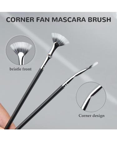 Dolly Mascara Fan Brush Set for Natural Lifted Effects - Angled Eyelash Makeup Tools (2 PCS) - Buy Online on GoSupps.com