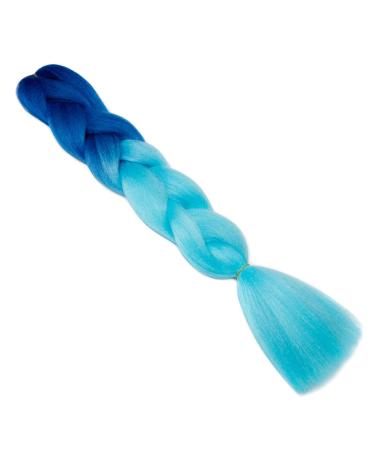 Buy Gairyan Jumbo Braids Extensions - 60cm Ombre Synthetic Braiding Hair (Sapphire & Sky Blue) - 100g for Box Crochet Braids | International Shipping Available - Buy Online on GoSupps.com