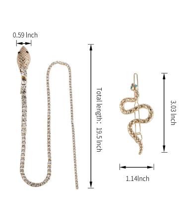 FRDTLUTHW Gold Rhinestone Tassel Hair Jewelry for Braids - Pack of 3 | Snake Hair Pins for Women and Girls - Buy Online on GoSupps.com