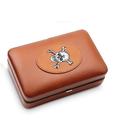 Cigar Humidor Leather Humidor Travel Cigar Case Portable Cigar Humidor Box with Humidifier Cow Leather and Classic Cedar Wood Finish