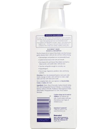 Eucerin Baby Wash & Shampoo 13.5 fl oz - Fragrance Free, Gentle Cleanser for Sensitive Skin - Buy Online on GoSupps.com