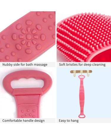 Ithyes Silicone Bath Base Brush - Soft Double-Sided Back Scrubber Eco-Friendly Peeling Luffa Pad for Comfortable Shower Massage (Pink) - Buy Online on GoSupps.com