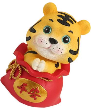 Beavorty 2 pcs year of the tiger bobble head ornament christmas toys light house decorations for home small animal toys Resin Lovely Animal Ornament car chinese mascot toys Home Tiger Decor Redx2pcs 6X6X9.5CMx2pcs - Buy Online on GoSupps.com