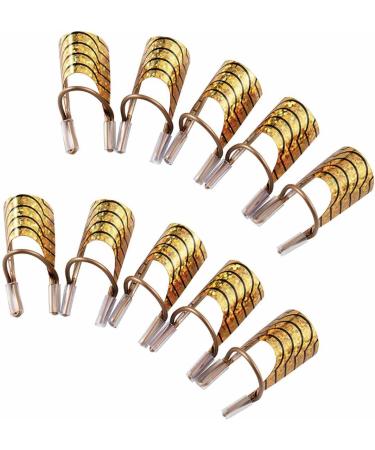 Reusable Nail Art Stencil Set - 10 Gold DIY Manicure Templates for Perfect Nail Design - Buy Online on GoSupps.com