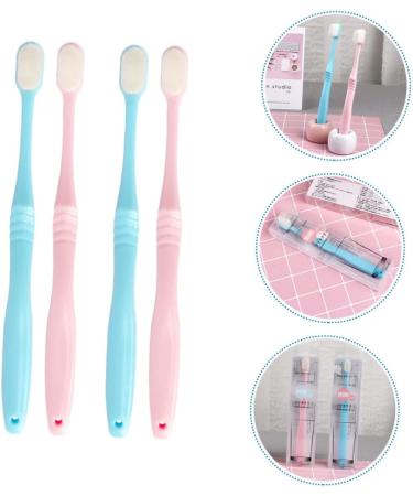 Minkissy 4-Piece Wangan Hair Toothbrush Set - Extra Soft Manual Tooth Cleaning Brushes | Portable & Ideal for Women | International Shipping Available - Buy Online on GoSupps.com