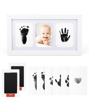 Anyfirst Baby Footprint Kit & Handprint Kit For Baby Girl Gifts Newborn Baby Photo Frame With Ink Pad For Baby Prints Pet Paw Print Kit Footprint Frame kit