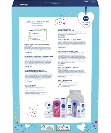 NIVEA Ultimate Rainbow Kit Gift Set (9 Pieces) Refreshing and Colourful Set Includes Shower Gel Cleansing Milk Face Mask and More for Women - Buy Online on GoSupps.com