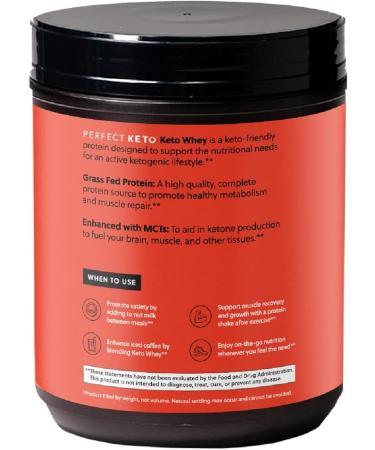 Perfect Keto Pure Whey Protein Powder Isolate Delicious 100% Grass Fed Meal Replacement Shake No Artificials Gluten Free Soy Free Non-GMO (Chocolate) - Buy Online on GoSupps.com