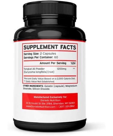 Tongkat Ali Extract 1200mg (120 Capsules) - Eurycoma Longifolia Supplement for Stamina, Drive, and Athletic Performance - Gluten Free & Non-GMO - Buy Online on GoSupps.com