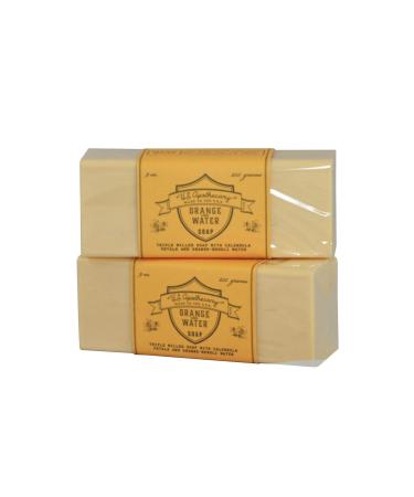 US Apothecary Triple Milled Soap 9 Ounces - 2 Bars (Orange Flower Water)