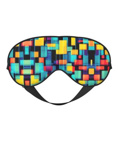 Square Geometry Diagram Eye mask Soft Elastic and Adjustable Nighttime Comfort Sleeping mask Suitable for Both Men and Women