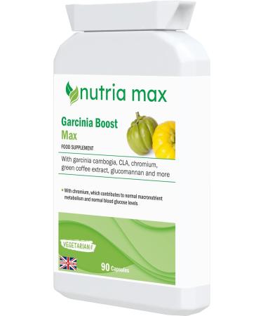 Garcinia Boost Max 90 Capsules Food Supplement Weight Loss for Men and Women. Suitable for Vegetarian and Vegan- - Buy Online on GoSupps.com