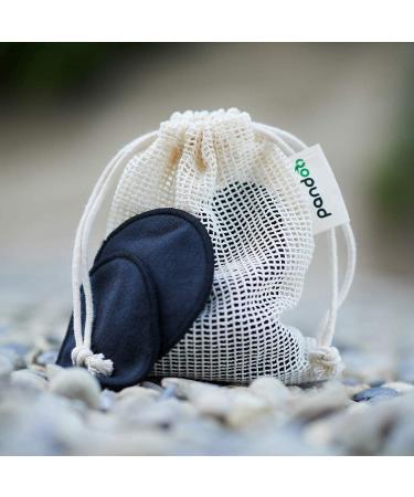 Pandoo Black Reusable Organic Cotton Pads | Eco-Friendly Make-Up Remover | 10 Washable Pads + Bags - Buy Online on GoSupps.com