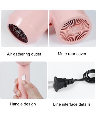 YOXIER Hair Blow Dryer Quick Drying Low Noise Lightweight Hot Air Hair Care Travel Blow Dryer Compatible with Women Pink - Buy Online on GoSupps.com