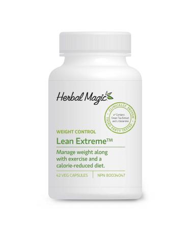 Herbal Magic Lean Extreme Weight Management for Fast Weight Loss with Green Tea Extract 15% EGCG : 8.3% Caffeine Thermogenesis Ratio Non-GMO Vegetable Capsules