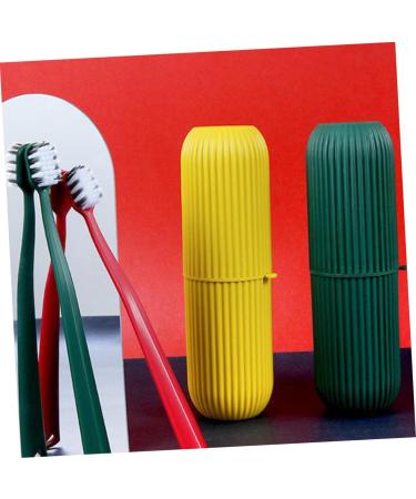 Housoutil 8 Pack Toothbrush Covers & Holders - Travel Plastic Toothbrush Box - Yellow - Buy Online on GoSupps.com