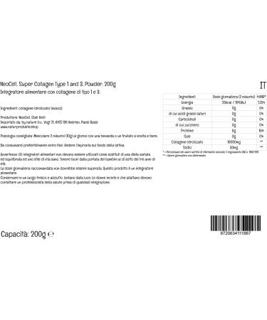  Neocell NeoCell Super Collagen Peptides Type 1 and 3 Collagen Peptides 200g Powder Gluten Free Soy Free Non-GMO - Buy Online on GoSupps.com