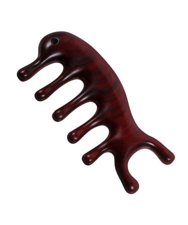 Healeved Meridiankamm made of sandal wood Gua-Sha-Kamm for the scalp manual massage device Haarmassage device Scalp massage comb hairbrush made of wood antistatic tools women wood 11.00x5.00x1.50cm as shown