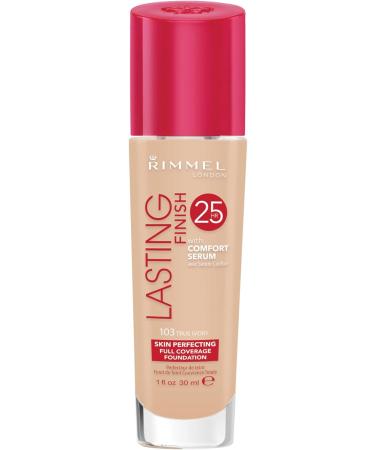 Rimmel London - Lasting 25HR Finish Foundation- Packaging May Vary 30 ml (Pack of 1) True Ivory - 103 - Buy Online on GoSupps.com