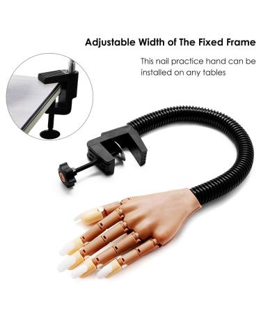 Nail Practice Hand with 400 Replacement Tips - Flexible Acrylic Manicure Hand for Beginners & Nail Technicians - Brown - Buy Online on GoSupps.com