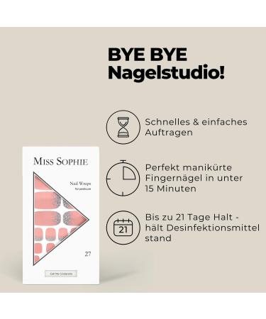 Original Miss Sophie Pedi Wraps | I Call Me Cinderella Pedicure | 27 Ultra-Thin Glitter Nail Polish Stripes for Toenails | Compatible with Natural Painted Acrylic Gel & Shellac Nails | International Shipping Available - Buy Online on GoSupps.com