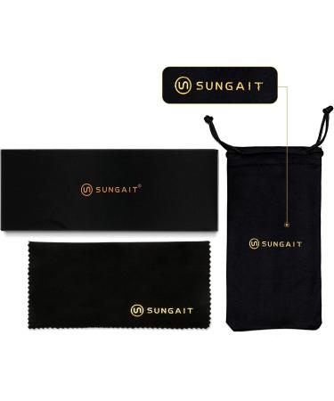 SUNGAIT SGT902 Blue Light Filter Glasses - Spring Hinge Anti-Blue Ray Digital Screen Eyewear - Glossy Black Frame - Buy Online on GoSupps.com