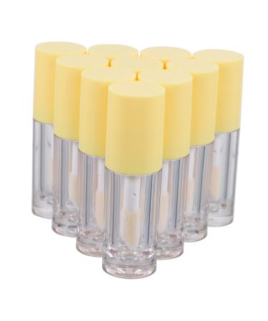 SKISUNO 10 Pieces Lip Gloss Travel Bottles Travel Bottles Lip Gloss Tubes Bulk Empty Refillable Lip Balm Pink Containers Clear Lip Glosses Lip Oil Bottles Lip Balm Tubes Plastic Yellow