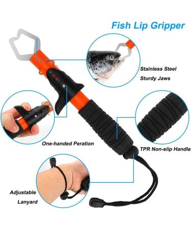 E-HORDE Fishing Tool Kit - Multifunctional Set for Man Fisherman - Fish Gripper, Scissors, Hook Remover & Lanyard - Orange - Buy Online on GoSupps.com