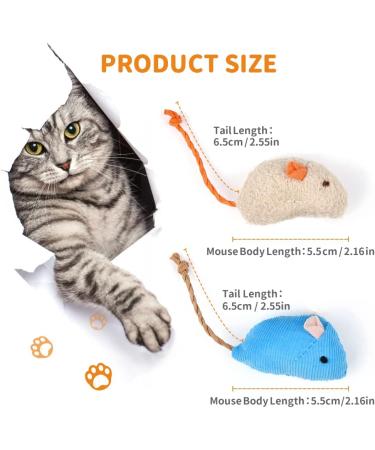 Osdue Catmint Toys - 9-Piece Catnip Mice Set for Kittens & Cats | Dental Teeth Cleaning Toy - Buy Online on GoSupps.com