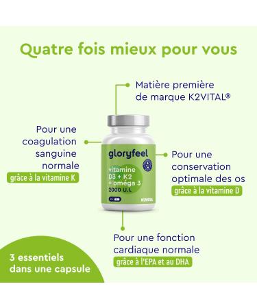Omega 3 (1000mg) with Vitamin D3 (2000 IU) + K2 100 g 90 Capsules Fish Oil (400mg of EPA and 300mg of DHA) Highly Dosed Vit D3 Cholecalciferol + Vit K2 MK7 No Flavors and Additives ditifs - Buy Online on GoSupps.com