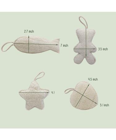 Kids Loofah Exfoliating Sponge - 100% Natural Bath Shower Luffa for Women & Men - Remove Dead Skin - Biodegradable & Eco Friendly - Plastic Free - 4 Pack-Cute - Buy Online on GoSupps.com