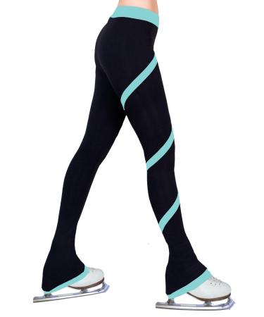 Figure Skating Spiral Polartec Polar Fleece Pants - Aqua Medium