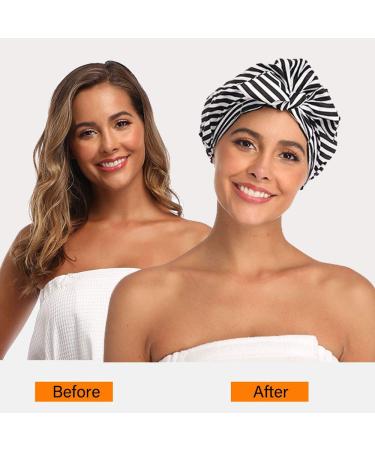 VVolf Reusable Large Turban Shower Cap for Women - Ideal for Long Hair, Braids, and Black Hair - Buy Online on GoSupps.com