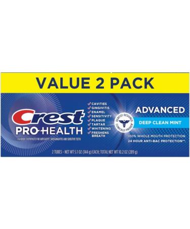 Crest Pro-Health Advanced Deep Clean Mint Toothpaste 2 Count (Pack of 1) - Buy Online on GoSupps.com