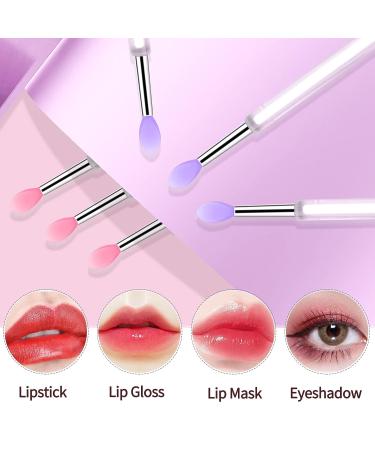 Arqumi Silicone Lip Brush Set - 6 PCS Makeup Brushes with Dirt-proof Caps, Lipstick Applicator Brushes for Lip Gloss, Eyeshadow, Lip Cream - Pink & Purple - Buy Online on GoSupps.com