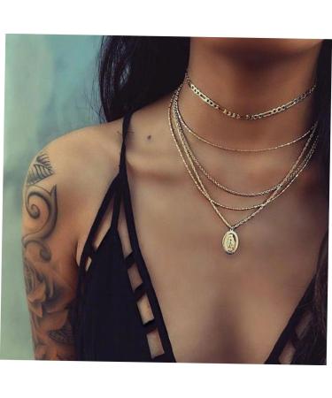 COLLBATH Ladies Necklaces Fashion Unique All-match Stylish Multilayer Pendant Necklace Trendy Choker Necklace for Ladies Women Girls Womens Chain Necklace - Buy Online on GoSupps.com