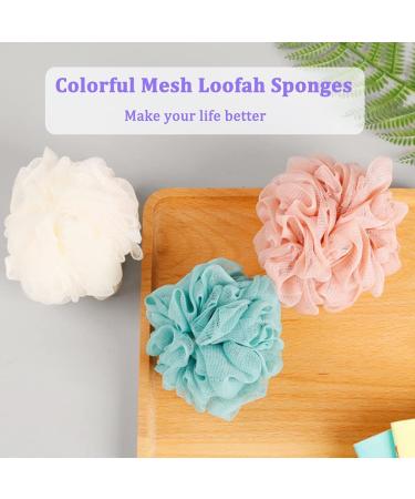 10 Pack Colorful Small Loofah Bath Sponges for Kids and Adults - Soft Exfoliating Shower Lufa Mesh Sponge - 10 Count - Buy Online on GoSupps.com