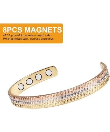 Magnetic Copper Bracelet for Arthritis & Migraines | 8 Strong Magnets | Natural Therapy Jewelry - Buy Online on GoSupps.com