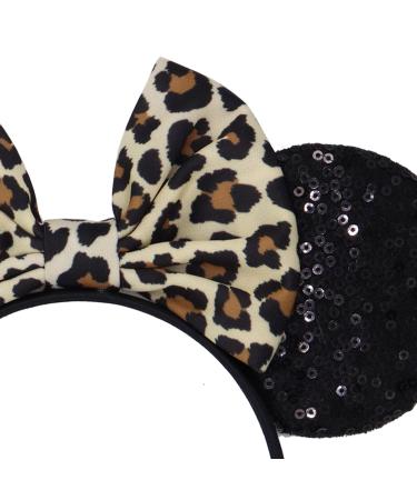 Leopard Minnie Mouse Ears Headband Set for Halloween Costume - 3PCS - Buy Online on GoSupps.com