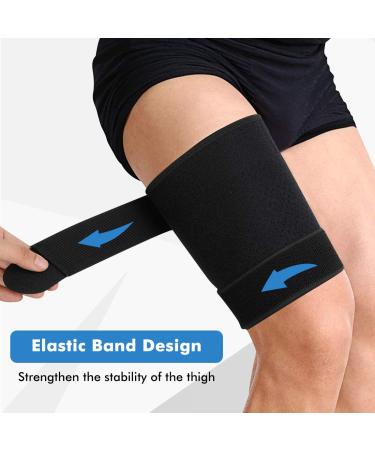 Thigh Wrap Compression Sleeve | Support for Quad & Groin Pain Relief | Breathable Non-Slip Elastic Thigh Brace for Men & Women | Ideal for Hamstring Inflammation & Swelling - Buy Online on GoSupps.com