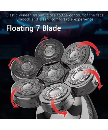Buy 5 in 1 4D Electric Head Shaver for Bald Men Rechargeable Floating Cutter & Facial Cleaning Brush | Silver Edition - Buy Online on GoSupps.com