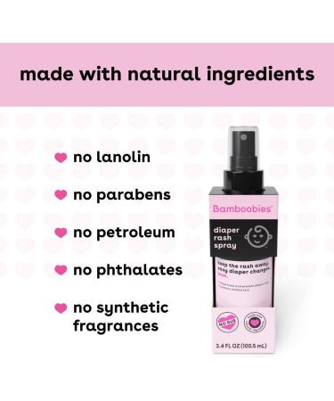 Bamboobies Baby's Diaper Spray  Comfort and Protect Your Baby's Bottom  Made with Natural Ingredients  3.4 Oz Spray Bottle  Made in the USA DIAPER RASH SPRAY - Buy Online on GoSupps.com