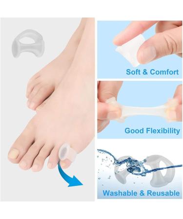 Pinky Toe Separators Translucent Gel Toe Protector Small Silicone Toe Spacers Cushions for Curled Overlapping Separate Toe - Buy Online on GoSupps.com