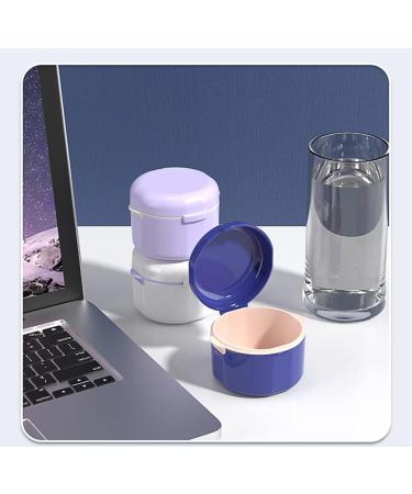 Binqilin Portable Denture Box for Artificial Teeth - Blue Storage Container with Sieve Basket for Cleaning & Bathing - Ideal for Soft Dentures - Buy Online on GoSupps.com