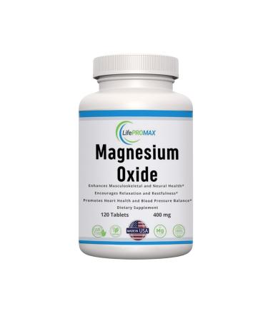 Magnesium 400mg High Potency Supplement Magnesium Oxide for Immune Support Muscle Recovery Leg Cramps and Relaxation 120 Tablets