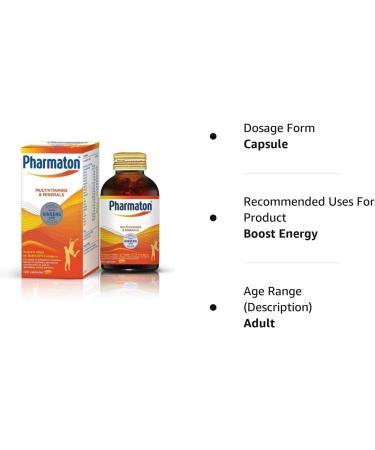 Pharmaton Ginseng Extract G115 (100 Capsules) - Swiss Quality Formula, Clinically Proven - 100 Count - Buy Online on GoSupps.com