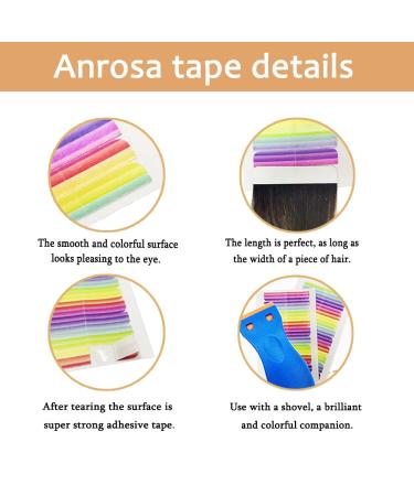 Anrosa 120 Piece Hypoallergenic Hair Extension Tape Tabs - Strong No-Residue Double Sided Adhesive with Remover Tool & Comb for Easy Application - Buy Online on GoSupps.com