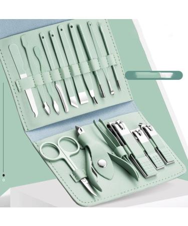 ZSLBMD Matcha Green Nail Clipper Eyebrow Clipper Manicure Set Nail Clipper Set Decoration Nail Set Folding Bag Manicure Set Light Grey Vert - Buy Online on GoSupps.com